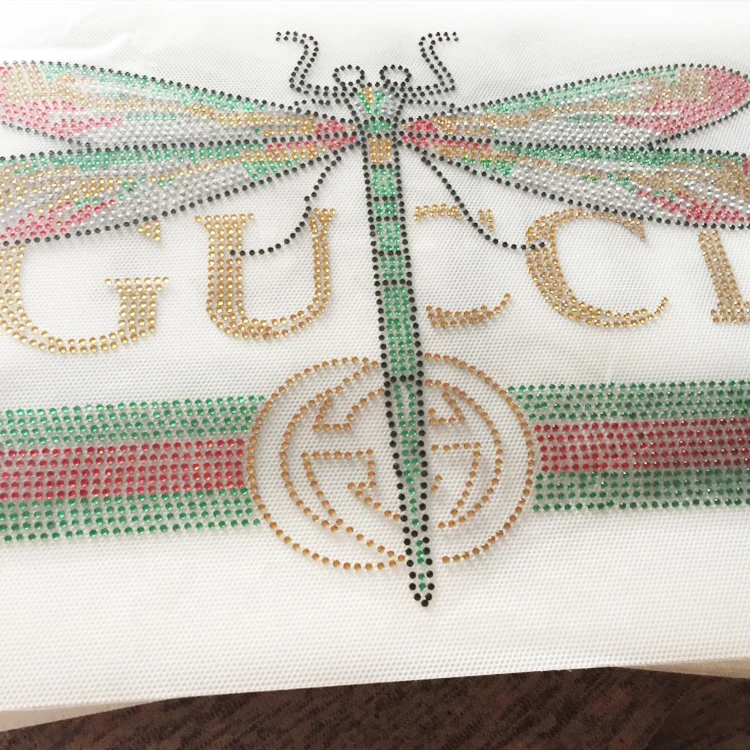 
Machine Made Rhinestone Sheet Hotfix Fabric Rhinestone Transfer 