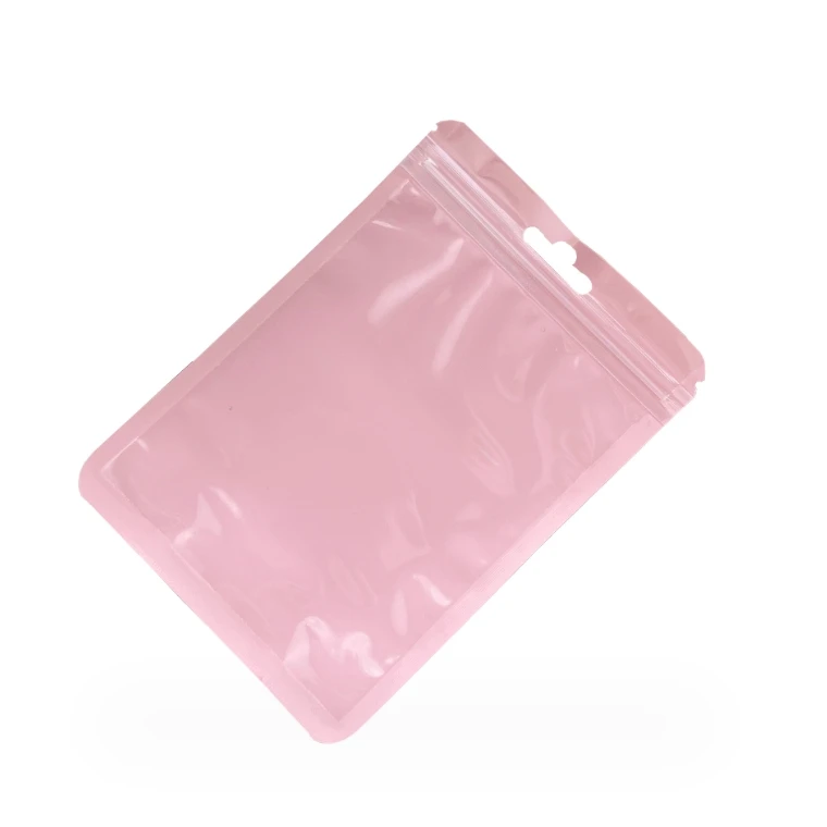 Premium Resealable Small Smell Proof Flat Macaron color Heat Seal Plastic Ziplock Bag With Clear Window For Food Storage