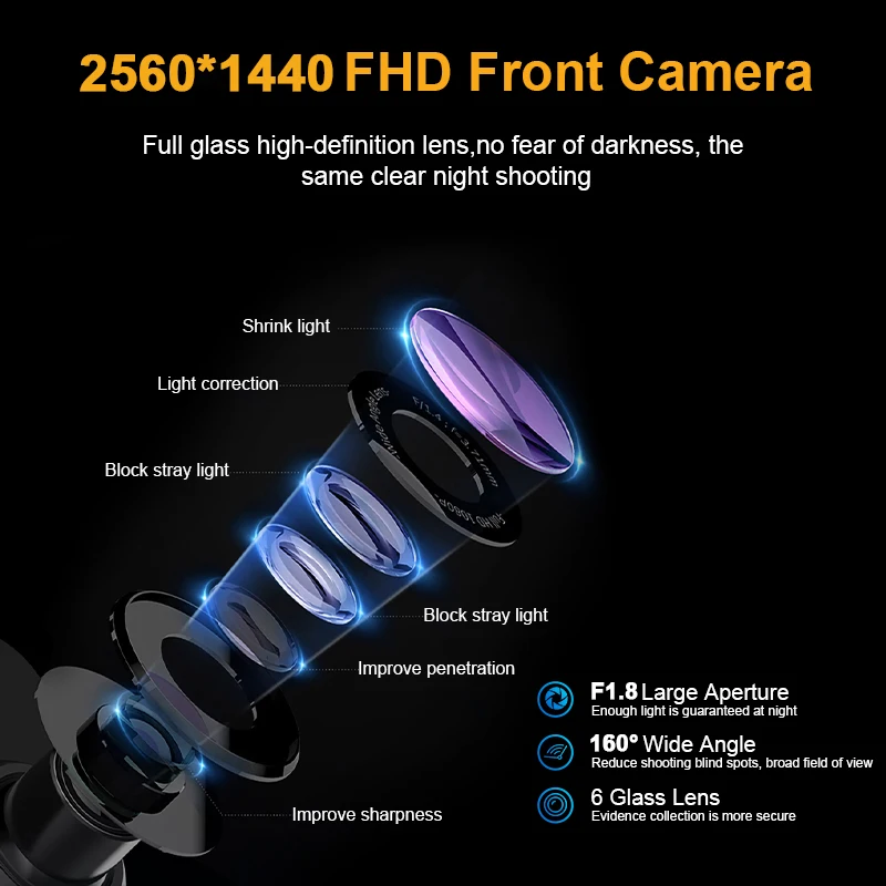 Supplier mini car dvr 3 channel dash camera 2k wifi dashcam 3 camera hd 3 lens front and rear Inside 3 channel 2k dash cam