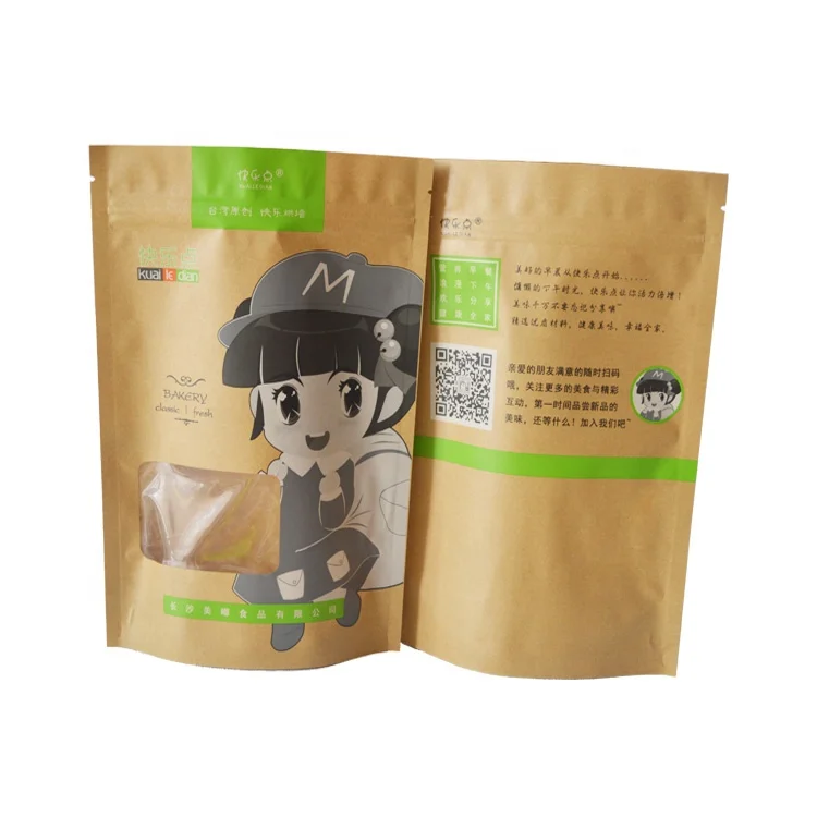 
Clear Window OEM Customized High Quality Printed Biodegradable Paper Bag 