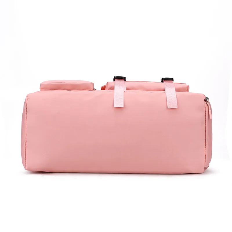 Pink Nylon Custom LOGO Lightweight Large Capacity Duffle Bag Gym Sports Duffle Bags