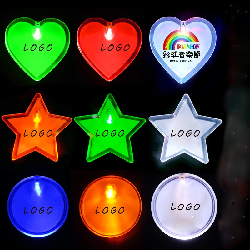 Customized Logo Printing Acrylic Luminous Badge ID Lapel Light up Flashing Name Badge for Party