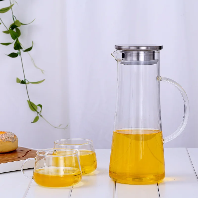 1500ml Glass Water Carafe Jug Beverage Chilled Cold Drink Home Fridge Glass Pitcher