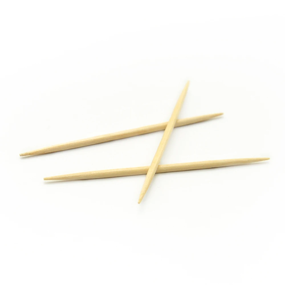 Высококачественные одноразовые деревянные зубочистки, образец, бесплатная доставка, двойная точка