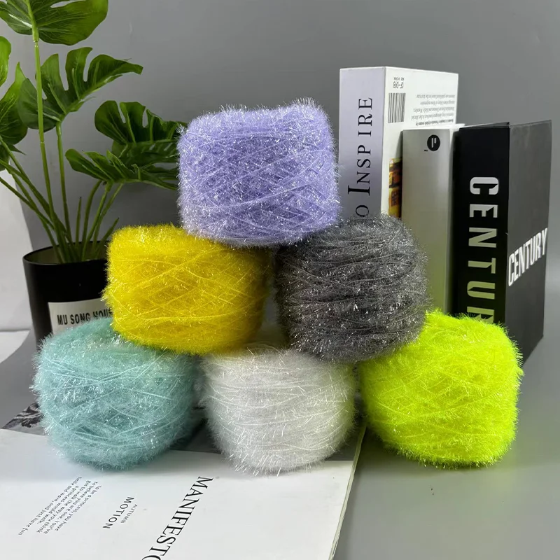 Wholesale of Korean glass shiny silk thread oil free DRY handmade crochet hair shiny silk thread