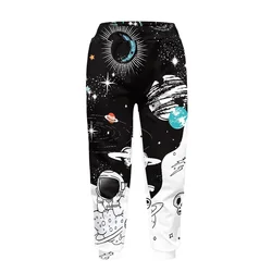 Youth Winter Youth Basketball Compression Pants Adolescent Space custom logo Cartoon Green Astronaut NASA And Moon sweatpants