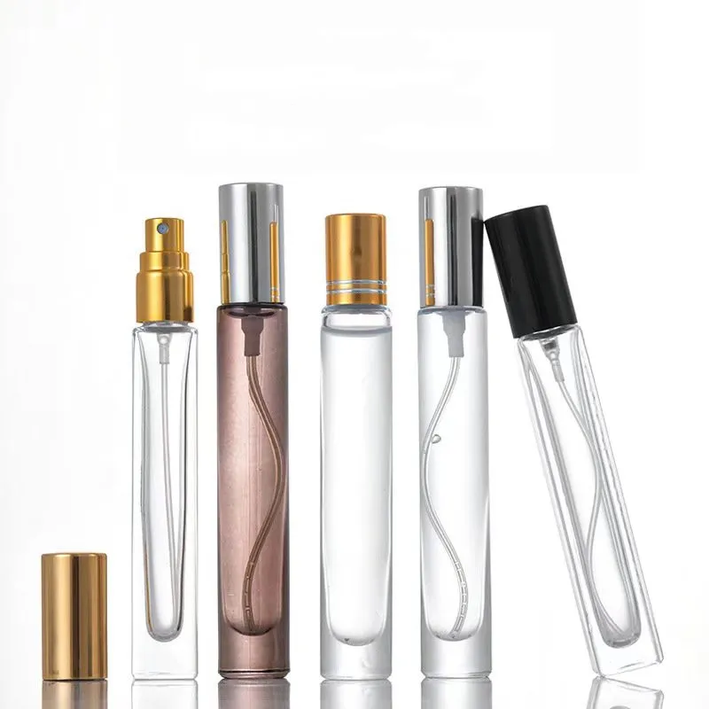 10ml Square Empty Thick Bottom Perfume Glass Bottle 10 ml Round Roll On Bottle With Stainless Steel Roller For Essential Oil