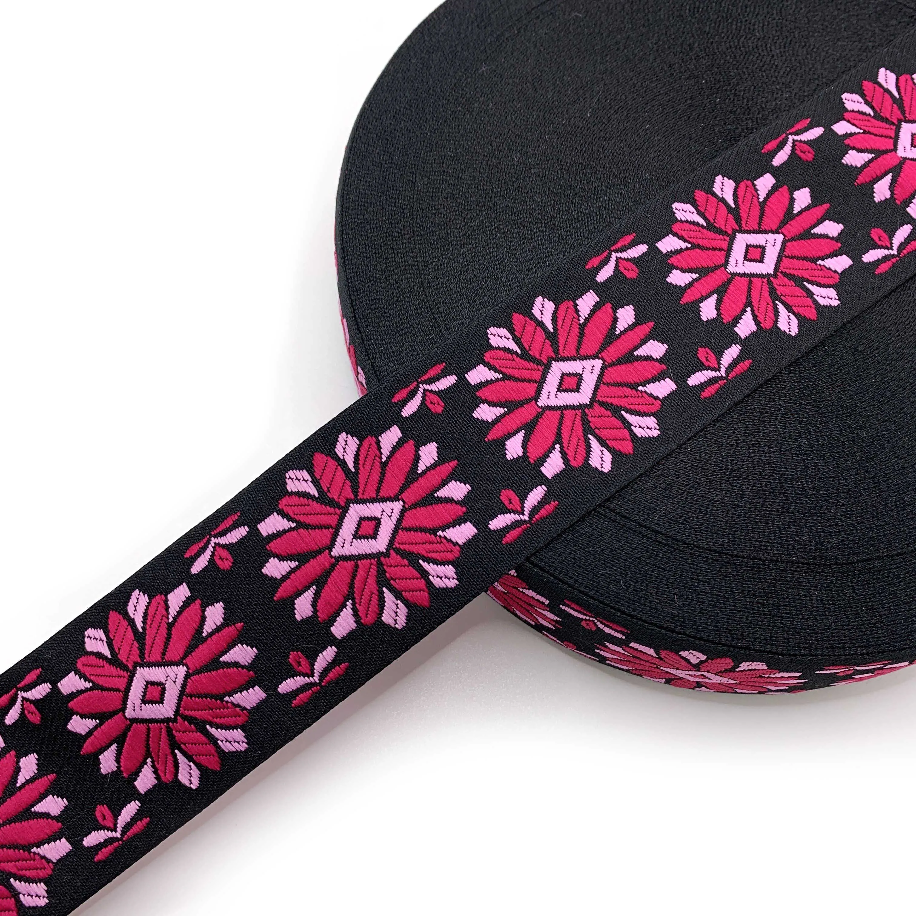 For Garment&Processing Accessory Stock Recyclable 5 CM National Retro Ethnic Wind 100% Polyester Jacquard Webbing