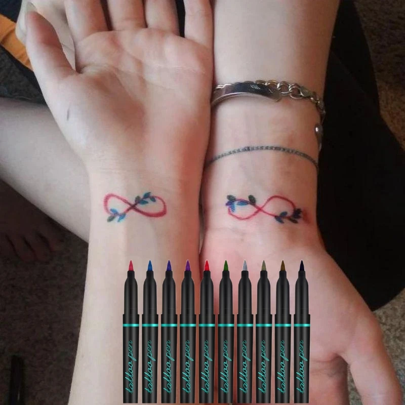 France Fast Delivery Hot Sale Wholesale Custom OEM Temporary Water Washable Skin Body Face Set Non Toxic Skin Tattoo Marker Pen