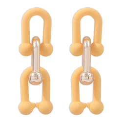 Модные темпераментные U-образные серьги из сплава простого цвета с холодным ветром