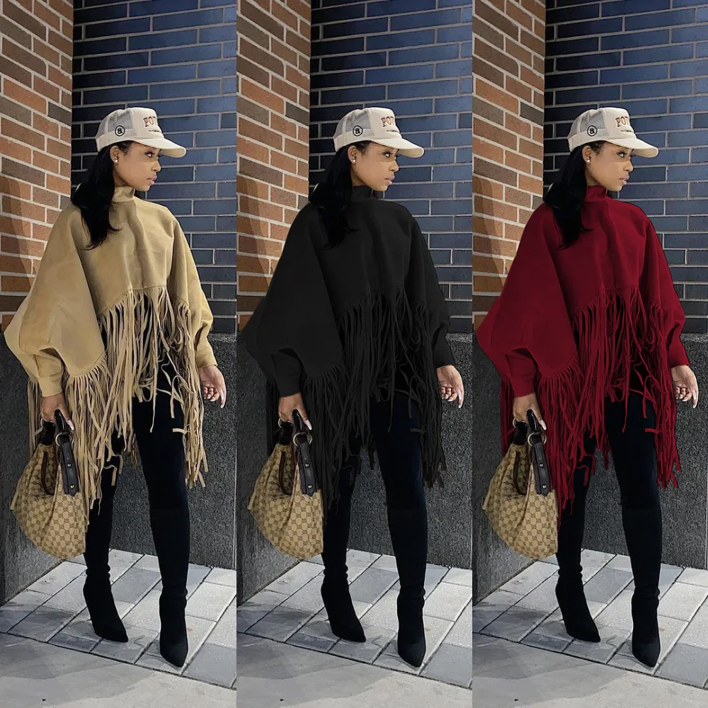 2022 Winter Coats Jackets For Ladies Fall Fashion Clothes Plus Size Women Blouses Sweat Shirts Sweaters Cloaks Cape Tops