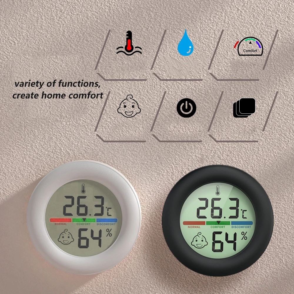 Smiling Face KD70 Household Temperature and Humidity Meter Cross Border with Button Indoor