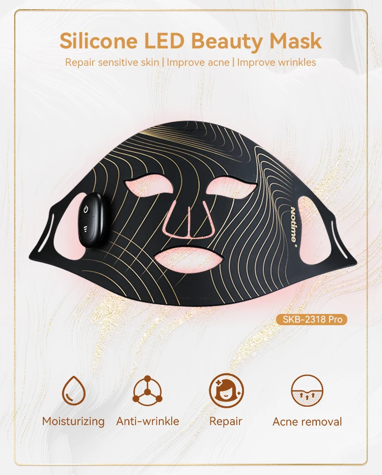 notime silicone human mask face antiaging led red light therapy facial mask led facial mask