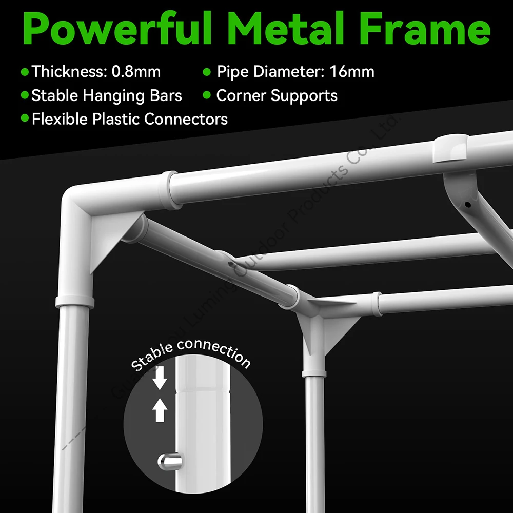 LUMING Factory Outlet Greenhouse Growing Tent Convenient Installation Easily Assembled PVC Grow Box Set Home Use Metal