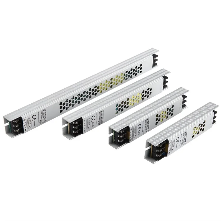 20W 36W 60W 100W 19mm Thickness Ultra Thin LED Driver 12V 24VDC Small LED Power Supply Narrow Space  Assembly