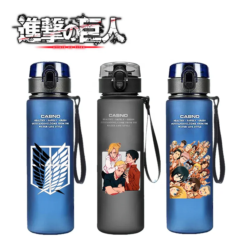 560ml Attack on Titan Water Bottle Large Capacity Drinking Cup Portable Outdoor Sports Water Cup Wing of Liberty Children Gifts