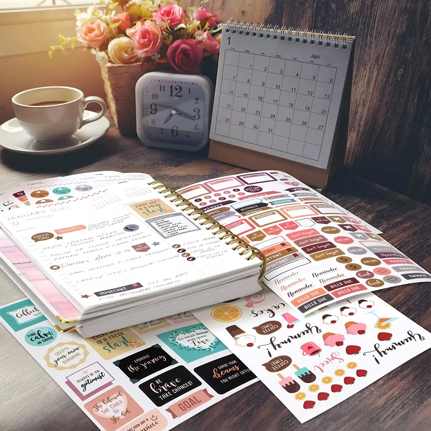 20 Sheets 974 Stickers 2022 Wholesale Daily Monthly Planners Stickers Sheets