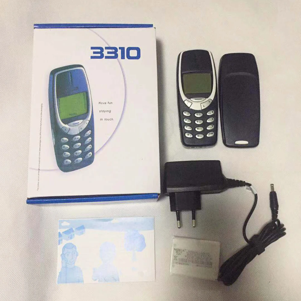 wholesale original mobile phone unlocked refurbished 3310 phones for old version 105 3200 2300 1208 8210 8310 with full set