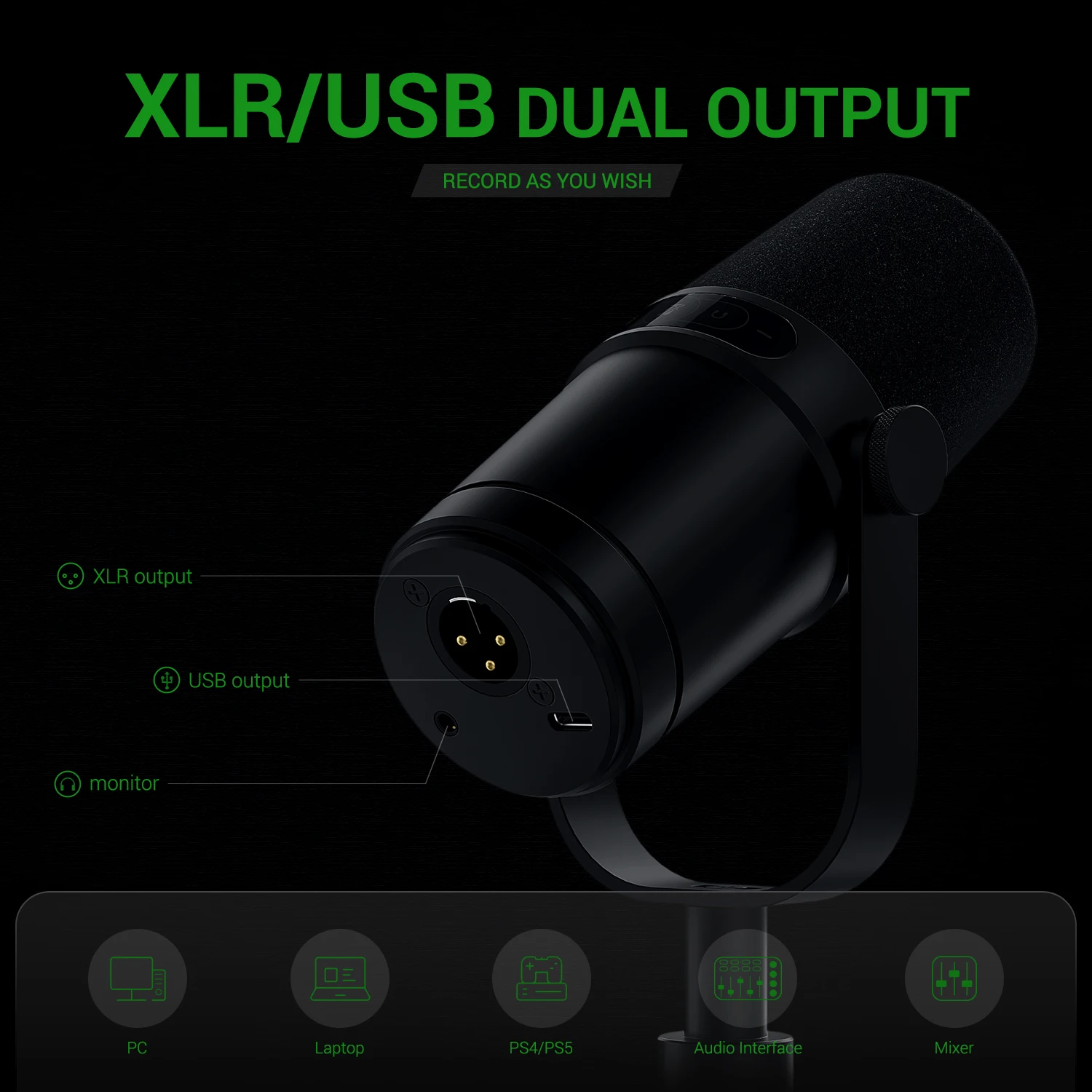 ZTT30 High Quality Capsule Professional Dynamic Wired XLR USB Microphone for iPhone
