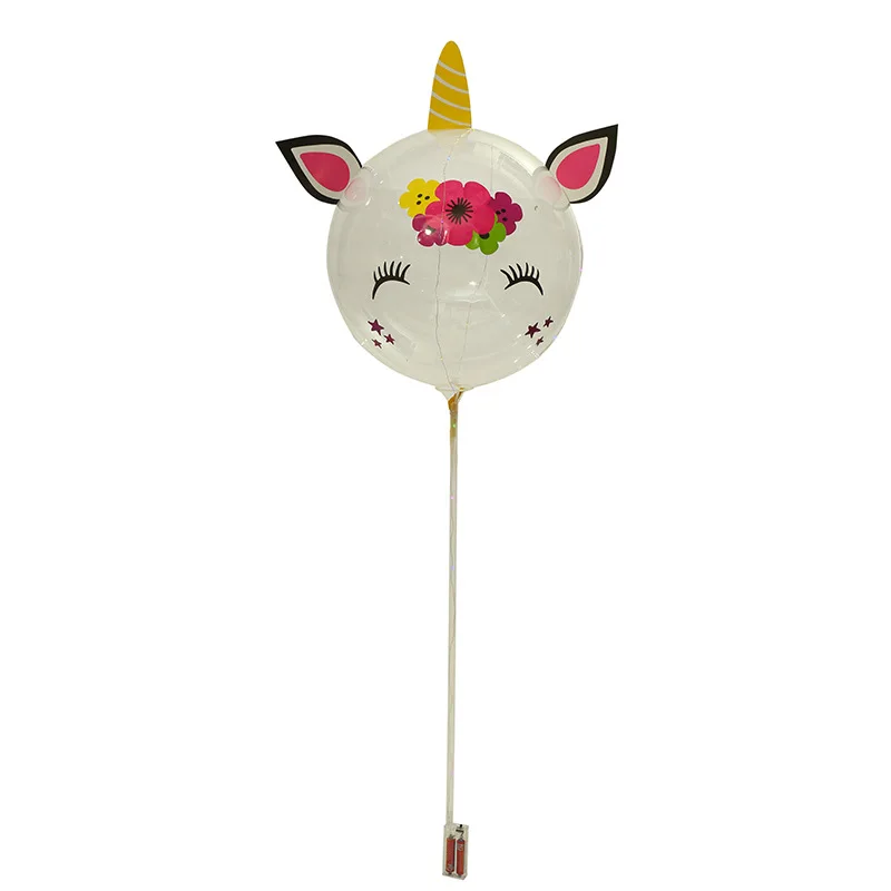 Светодиодные прозрачные воздушные шары Bobo шарики Мультяшные наклейки светящийся чистый красный шарик подарок