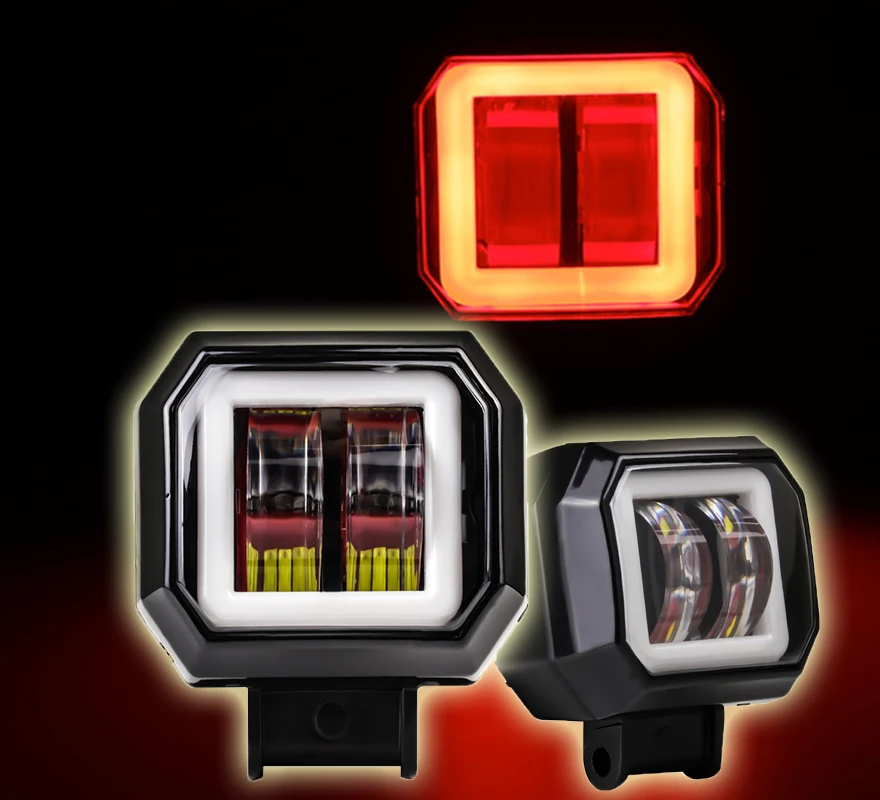 Custom car accessories 24 volts 3 inch 20W LED Fog light with Angel Eyes