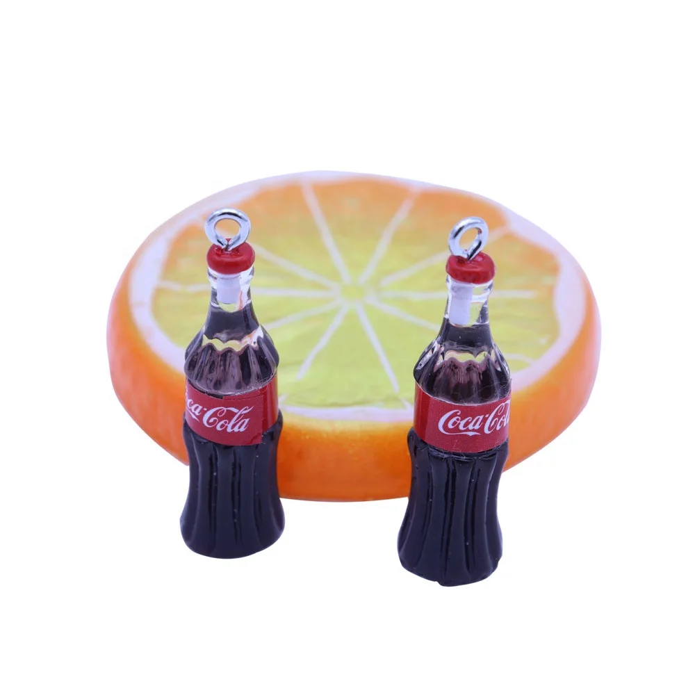 Hot Sale 9*35mm 3D Red Coke Cup Charm Resin Beads Pendants for Making Necklace Earrings