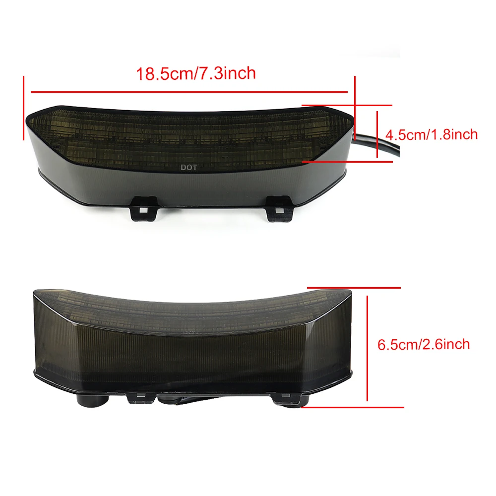 Black Led Tail Light Brake Lamps Tail Lamp  Kit for Yamaha Raptor 700R 700 R YFZ450R YFZ450X