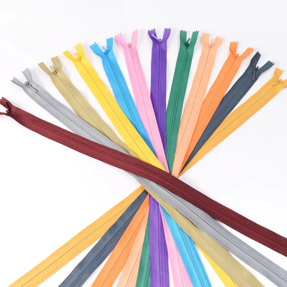 Custom color 3# close end nylon invisible