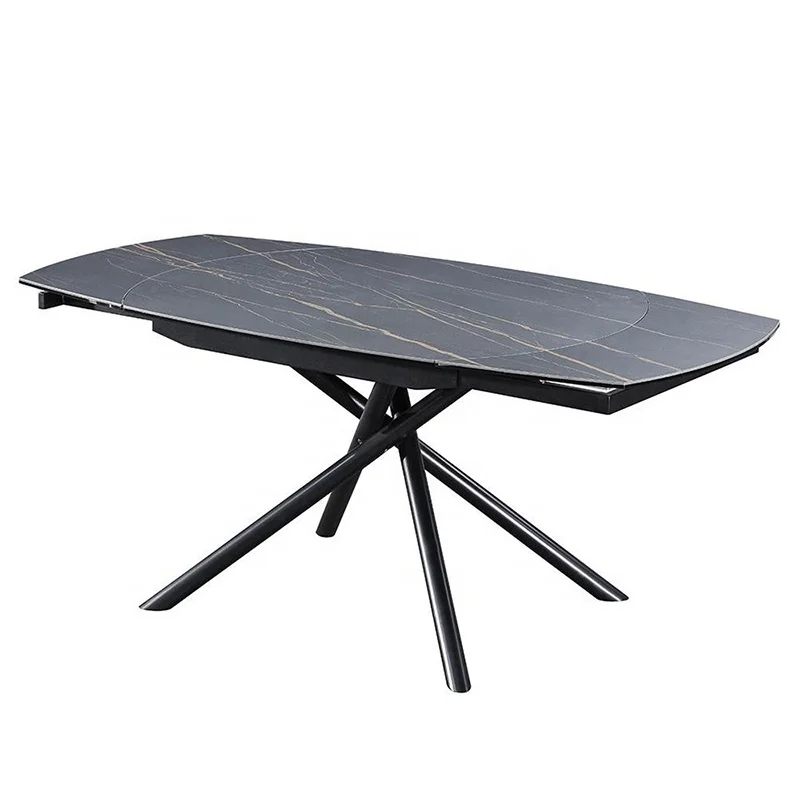 Hot sale luxury modern sample Italian extendable folding room furniture marble restaurant dining table