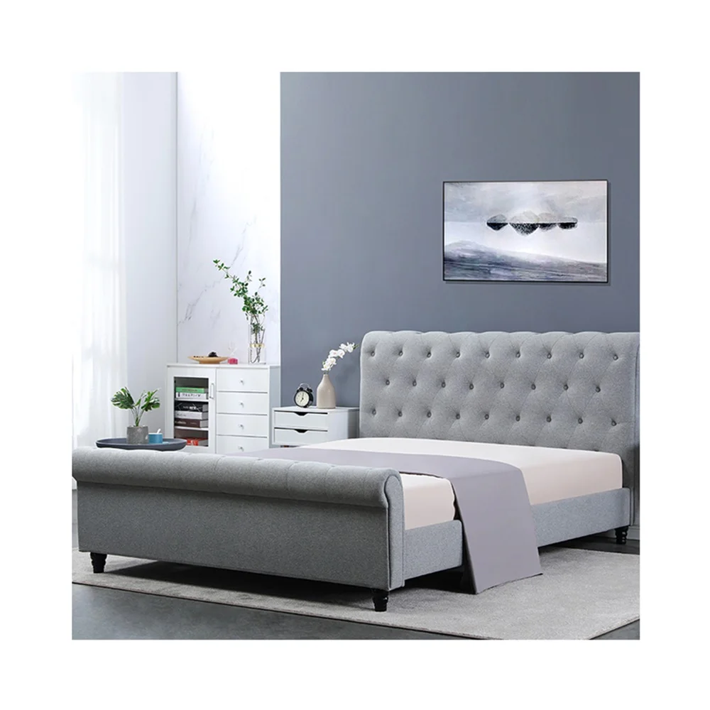 
Hot sale luxury king size comforter set European-style wood bed for sale price 