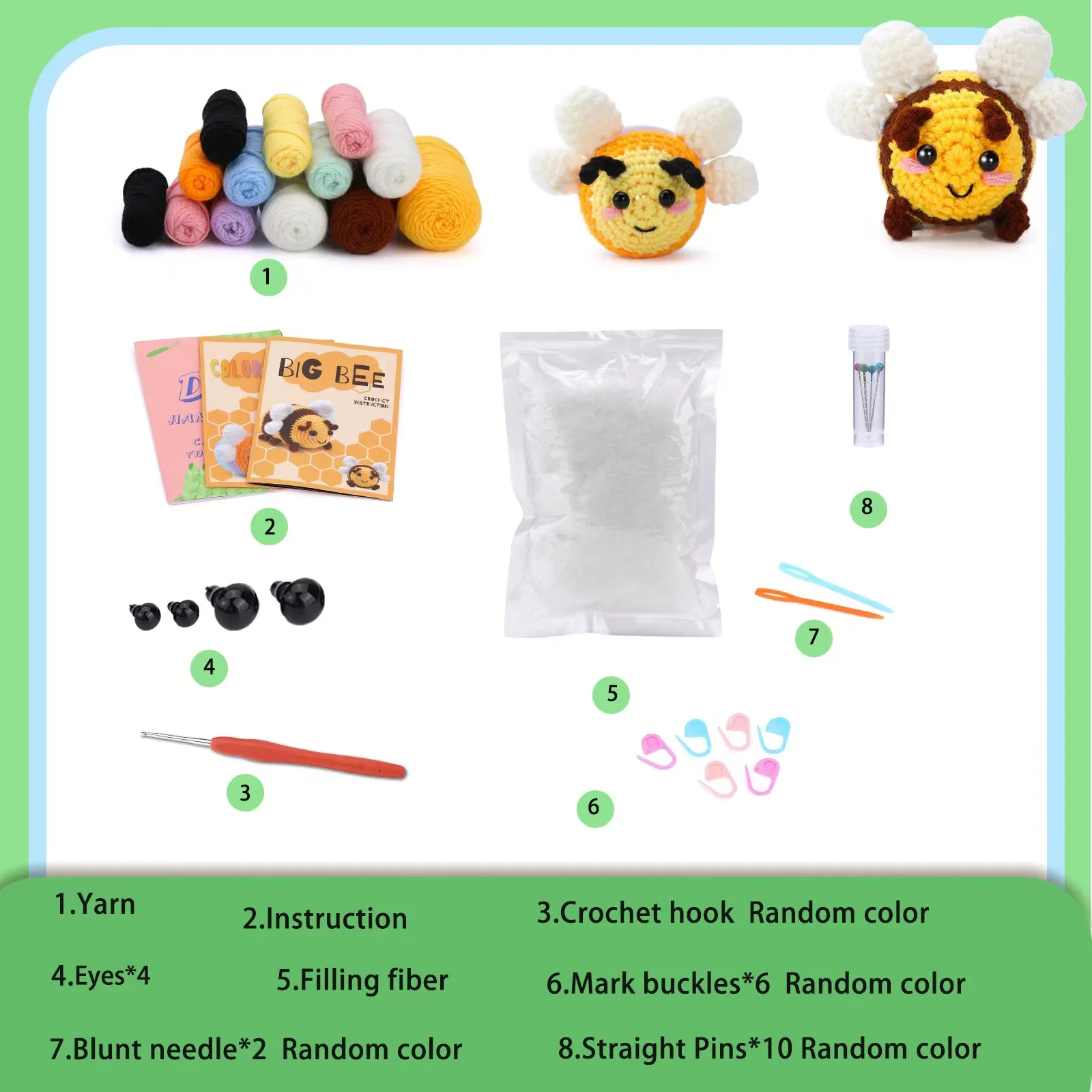 COOLEVE DIY Knitting Kit Customizable Embroidery Flower Animal Crochet Set Beginner Adults Yarn Crafts Kit Factory Direct Gift