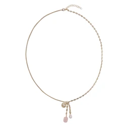 Simple and versatile long pendant single-layer necklace temperament retro palace mixed pendant lasso necklace jewelry female