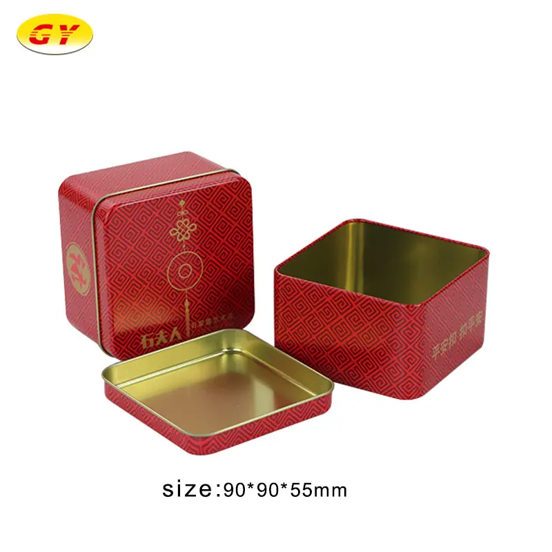 Food Grade Square Metal Packaging Biscuit Cookie Box Tea Tin Can