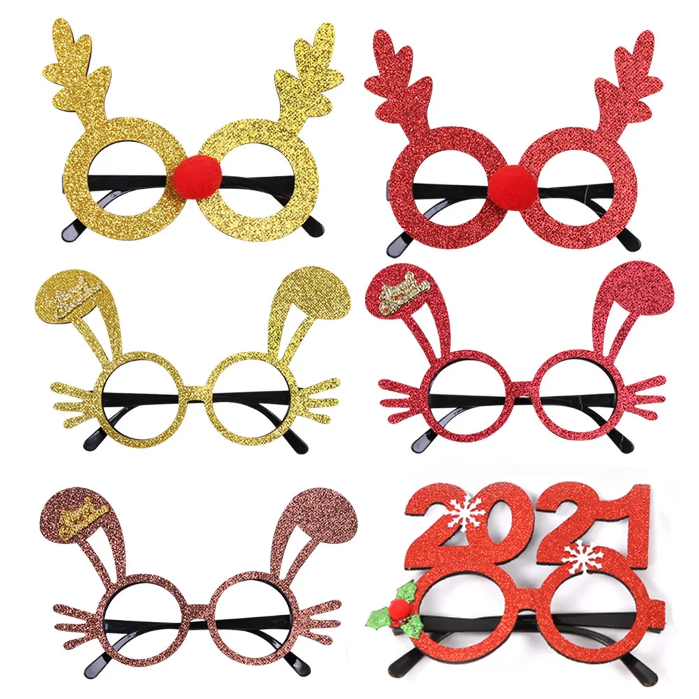 2022 Hot sale christmas santa navidad party glasses  christmas decoration supplies party birthday glasses