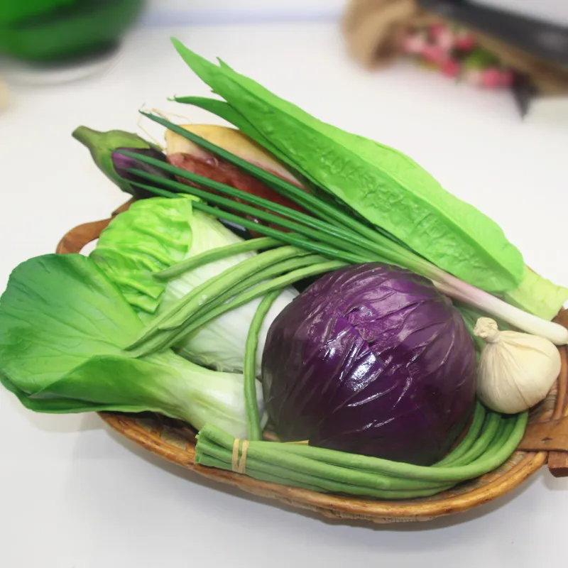 Make high simulated PU vegetables artificial kitchen display foam fruits restaurant decoration cabbage pepper onions