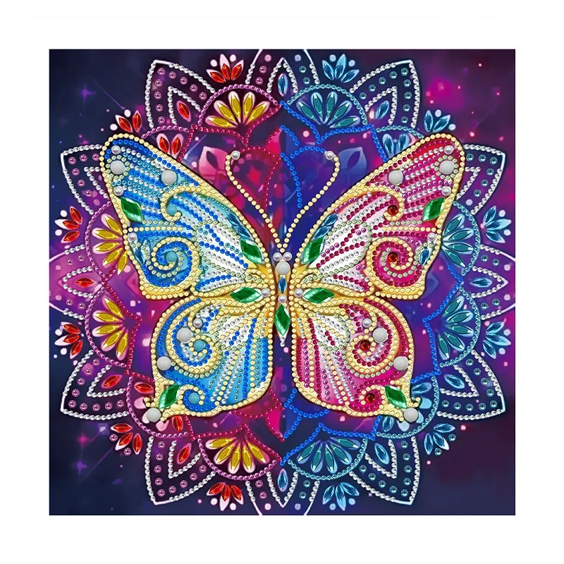 Hot Selling Butterfly Flower Pattern Creative Handmade Gifts Luminous 5d Diy Diamond Painting Butterfly