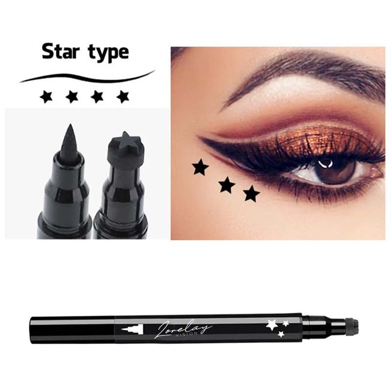 Fast Dry Stamp Waterproof Double ended Long Lasting Stamp Eyeliner Cosmetics Tool Winged Stamp Eyeliner