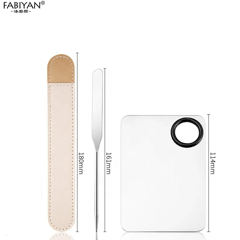 3PCS Korean Makeup Spatula and Palette Stainless Steel Cosmetics Palette Spatula  Set with Case