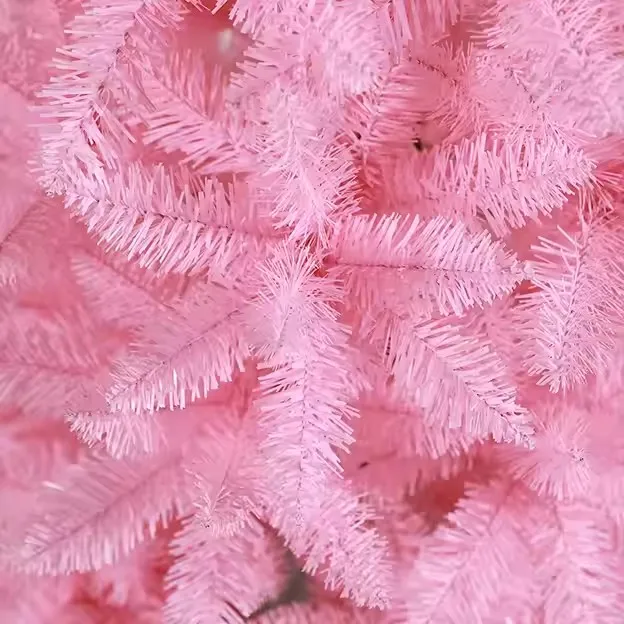 YUWEI Christmas decoration outdoor black red mini pencil skinny orange pink flocking artificial Christmas tree with light