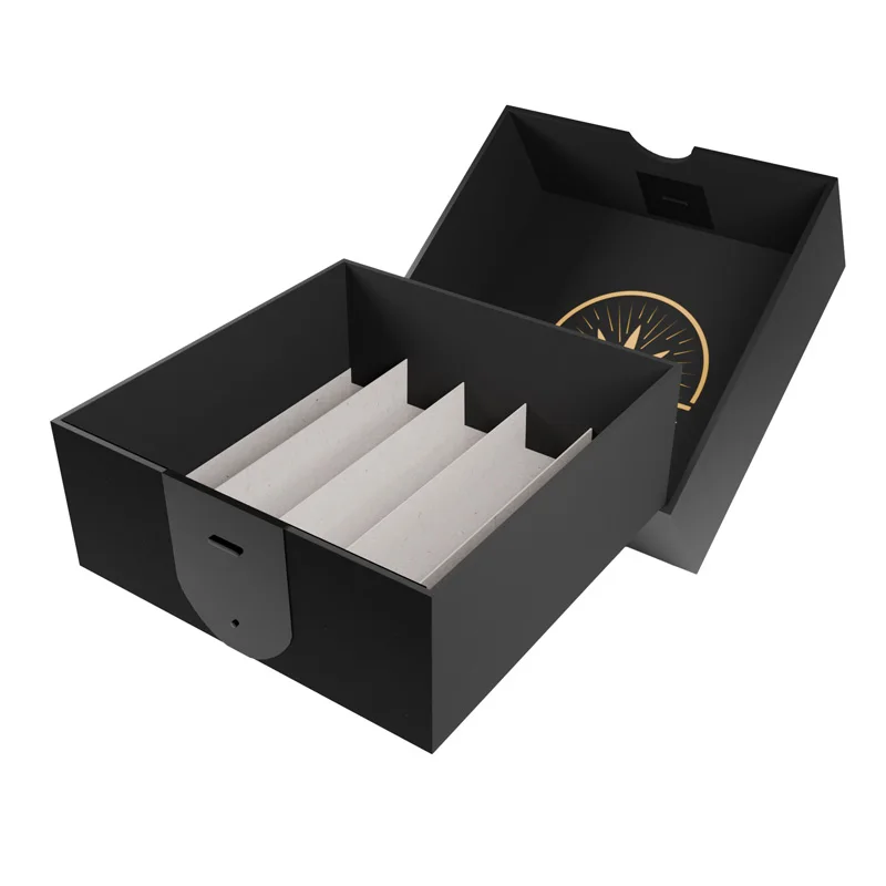 Wholesale Paper Packaging Box Pre Stash Box Roll Smell Proof Child Resistant Cone Packaging Paper Box with Divider