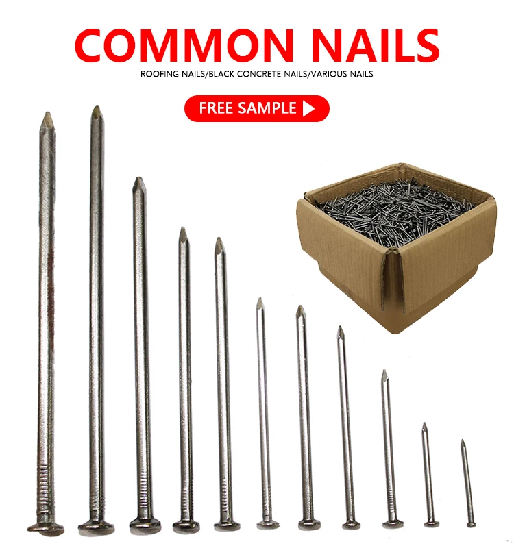 Hot sale 1 Kg Per Box Common round nail iron wire nails for wood building construction