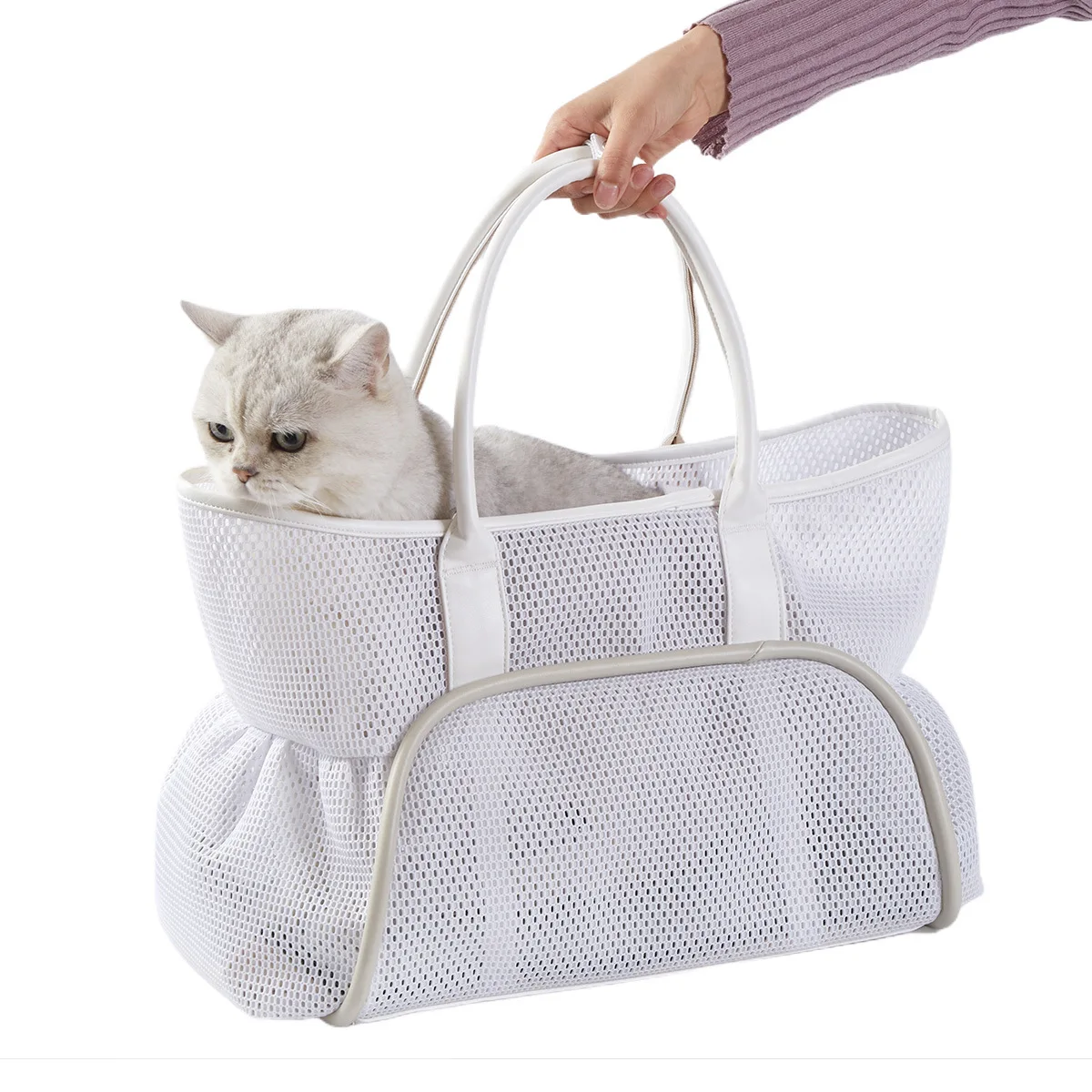 Outdoor Travel Portable Breathable Mesh Pet Carrier Bag Large Capacity Multifunctional Soft Cat Bags