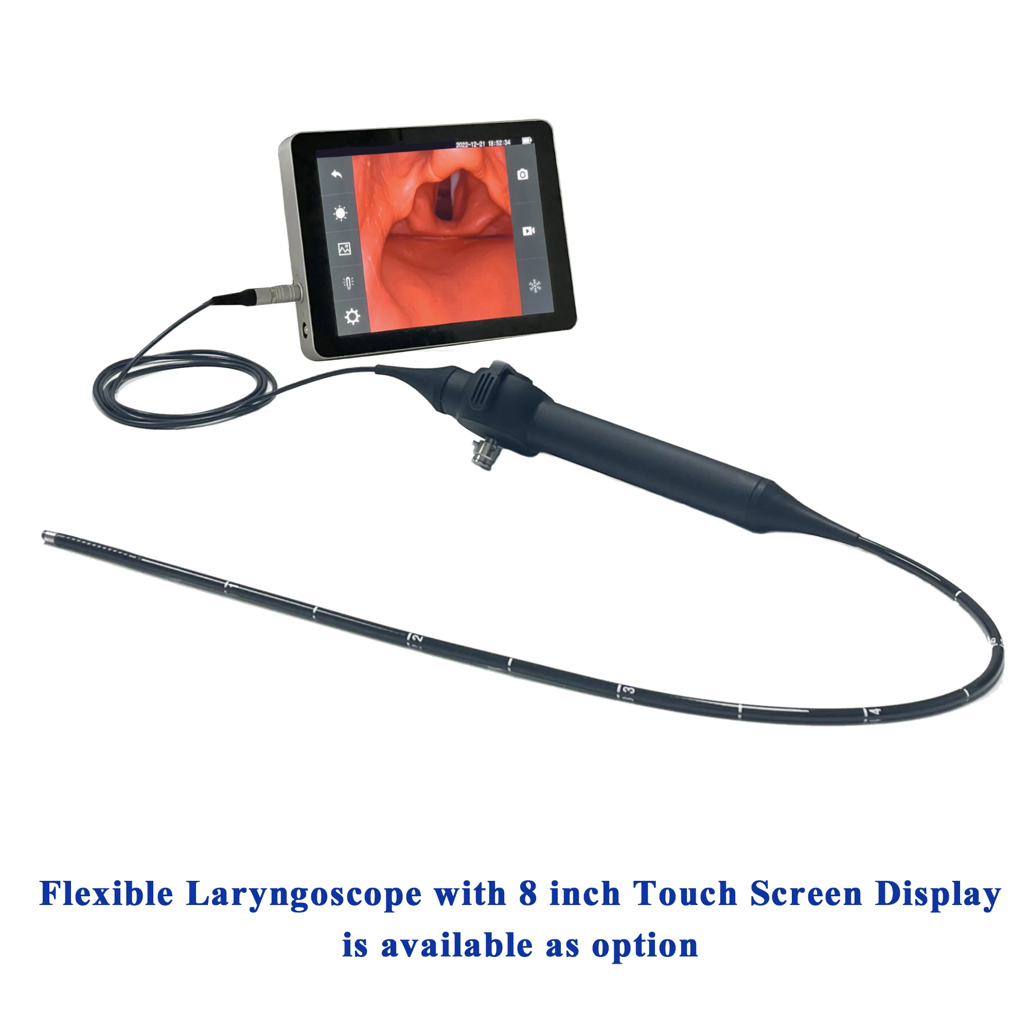 Sensorendo 5.8/2.6mm 60cm Length Flexible Video Laryngoscope with 3.5 Inch Touchscreen Display for Difficult Intubation
