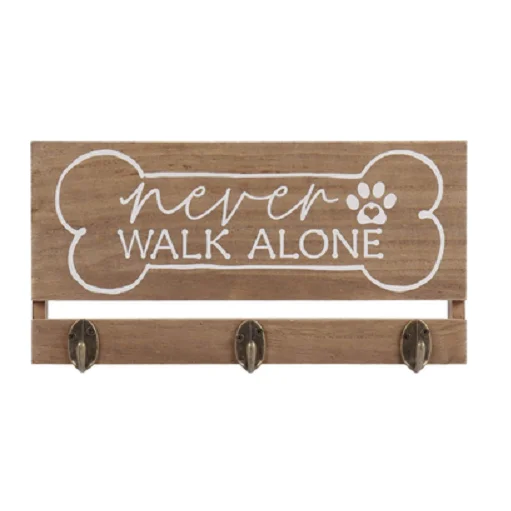Custom Decor Wooden Key Holder & Dog Leash Hook Wall Mount for Entry Way Kitchen Mudroom His Hers & Paw Print Triple Hook