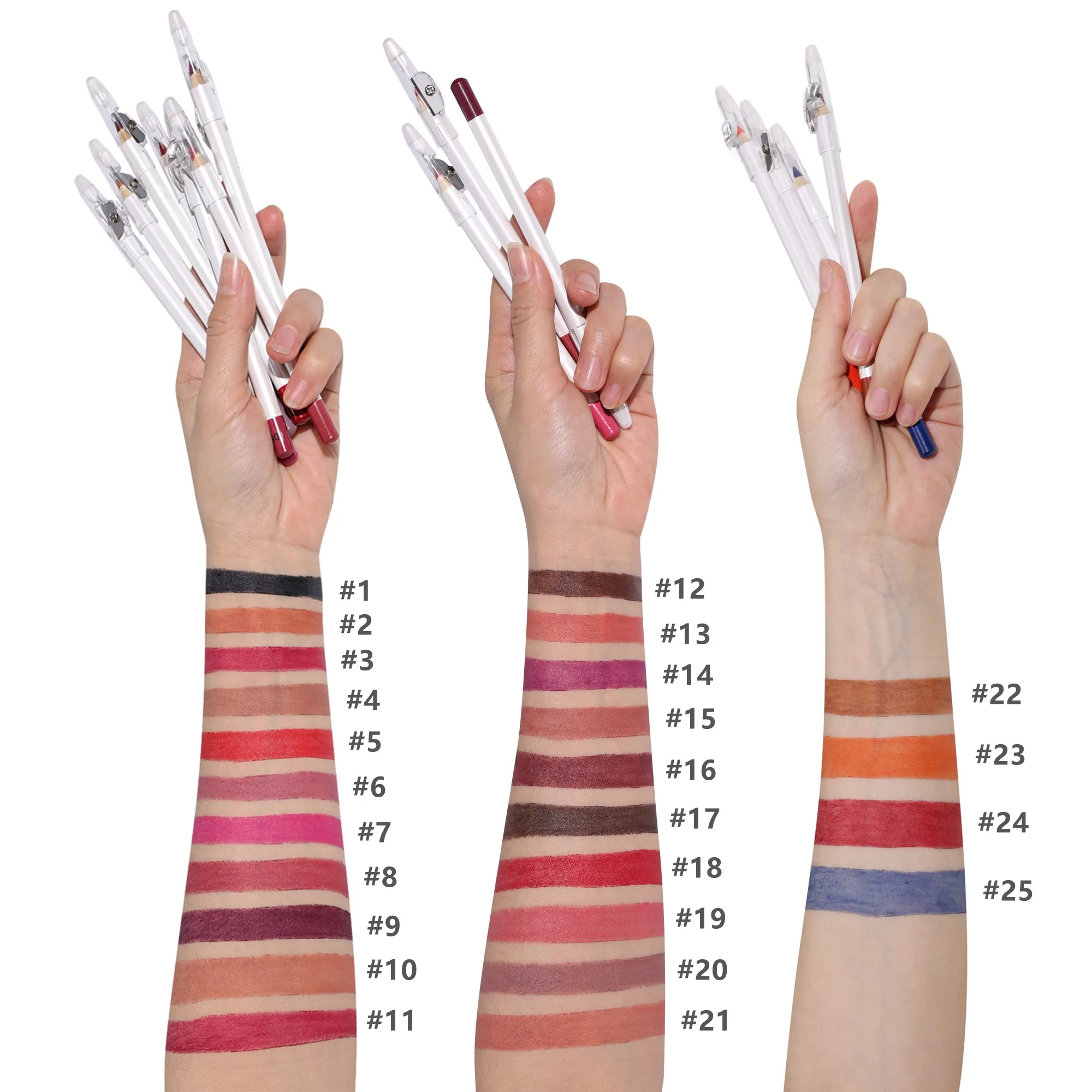 Long-lasting Water Proof Lipliner Double Head Lip Liner Pencil Custom Private Label Lip Liner Pencil Lip Pen Makeup Custom Logo