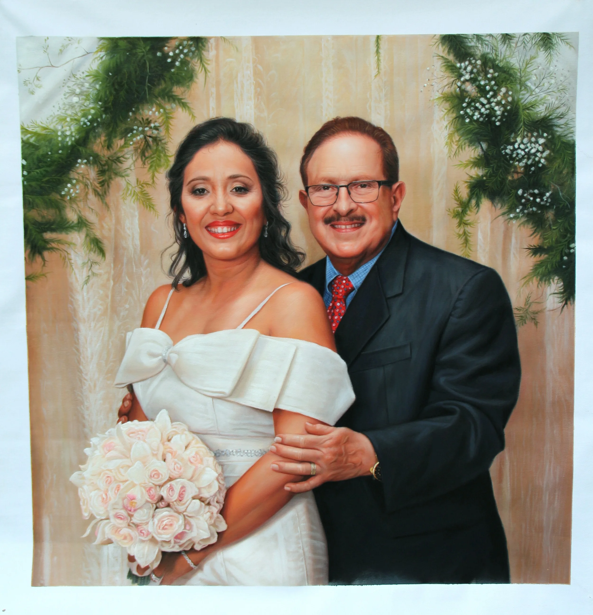 High Quality Hand Painted Realistic Portrait Couple For Living Room Office Home Decoration Customized Oil Painting On Canvas