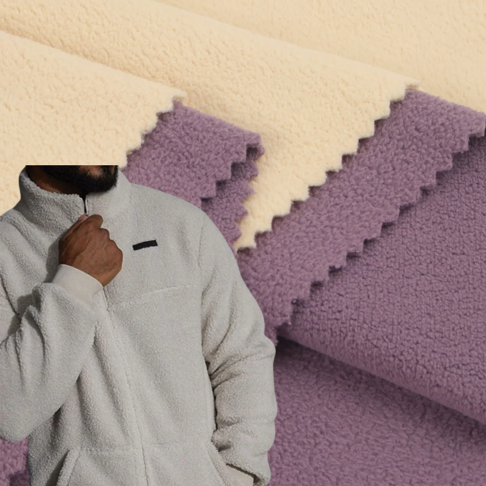 Wholesale winter hoodie tech fleece jacket warm brushed 100% polyester knit french terry fleece fabric for hoodie/sweatshirt