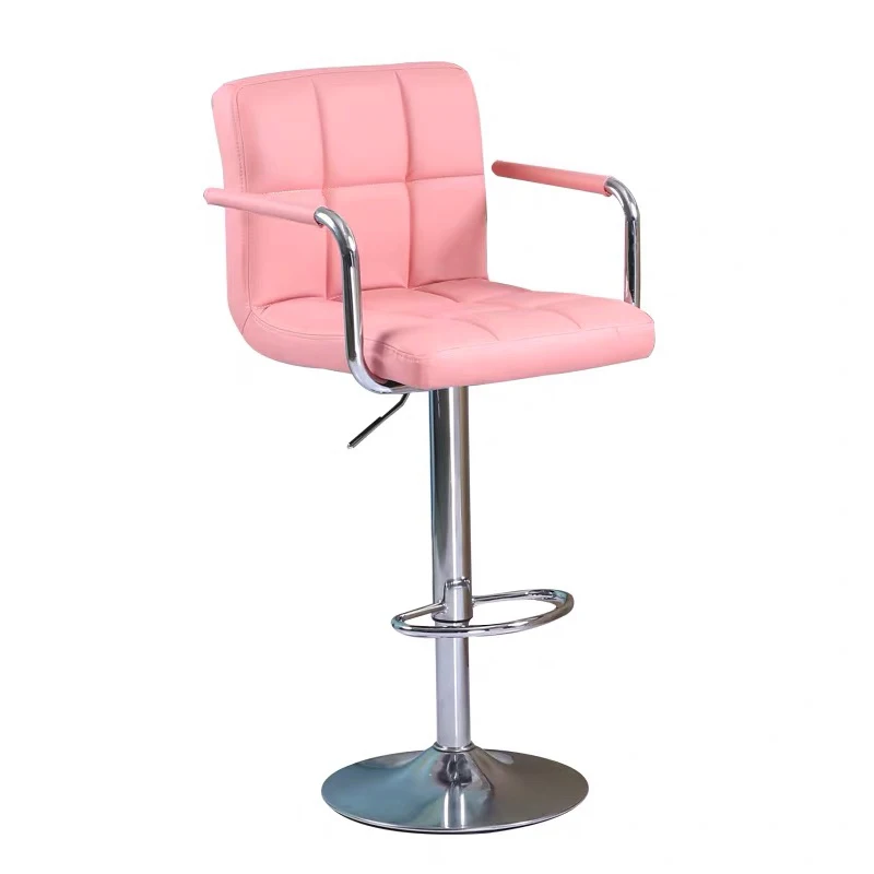 Wholesale PU leather swivel height nail spa adjustable bar stool  with armrest and footrest