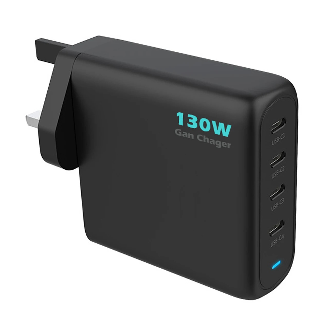Fast Wall charger  4 USB-C port  130W GaN power adapter with US UK EU Au plugs Certificate approval
