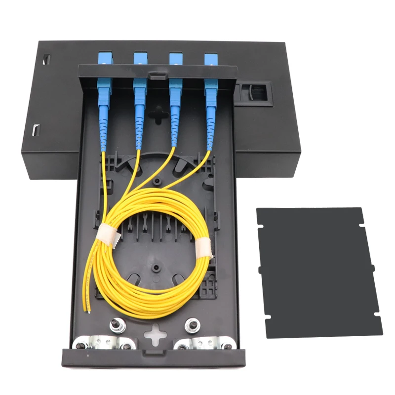 Wall-Mounted Desktop type 4-Core FTTH ODF Mini Patch Panel Optical Fiber Terminal Box Distribution Box SC LC Connectors